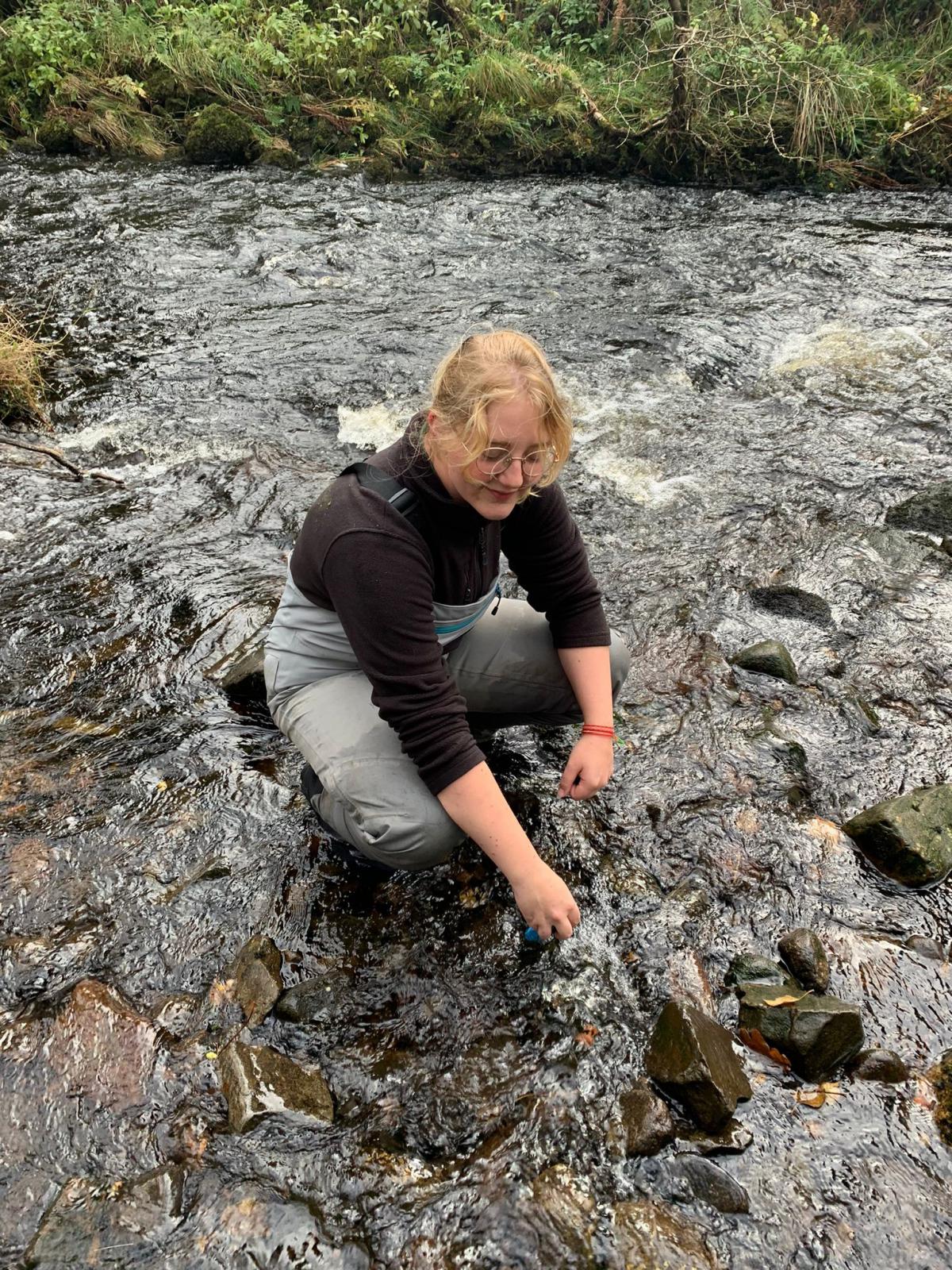Alyx collecting water quality data