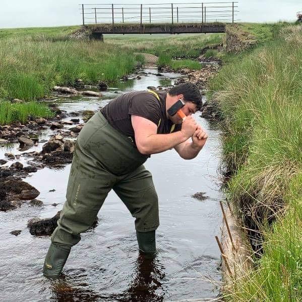 Dan completing instream habitat restoration. 